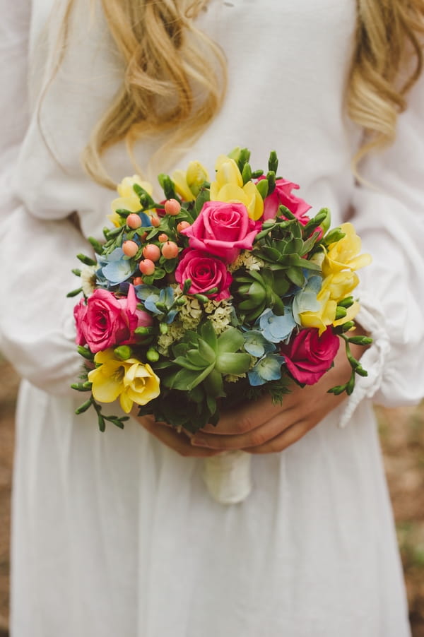 Colourful wedding bouquet