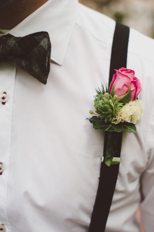 Groom's buttonhole on braces