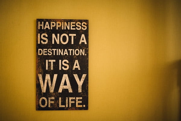 Happiness is not a destination it is a way of life sign