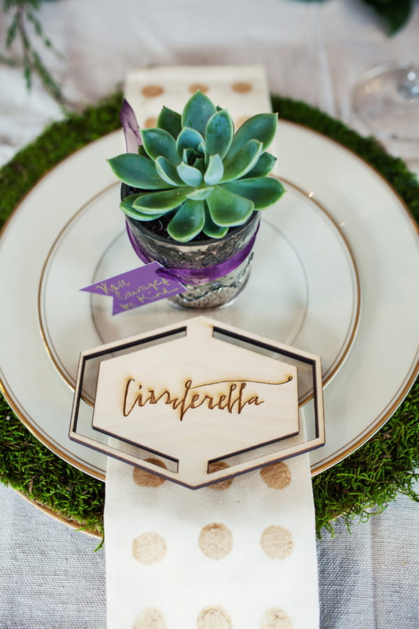 Cinderella wedding place setting