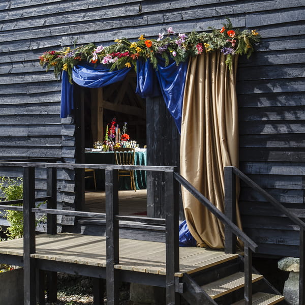 Drapes over entrance to wedding