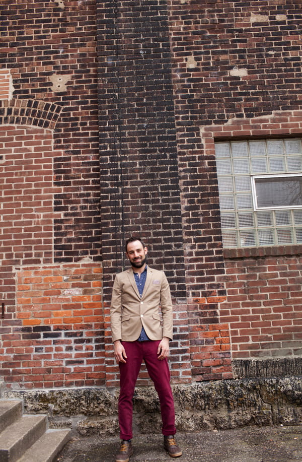 Groom with Beige jacket and red trousers