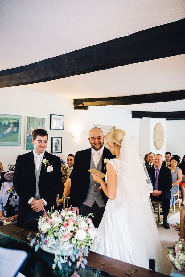 Bride reading vows