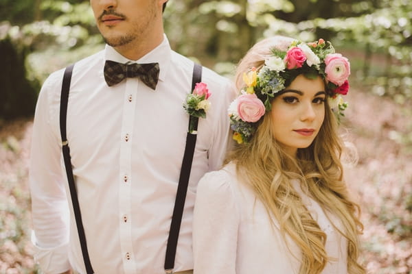 Boho bride and groom