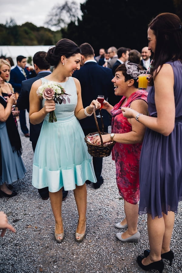 Bridesmaid in blue dress