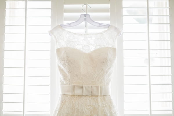 Lace detail on Justin Alexander wedding dress