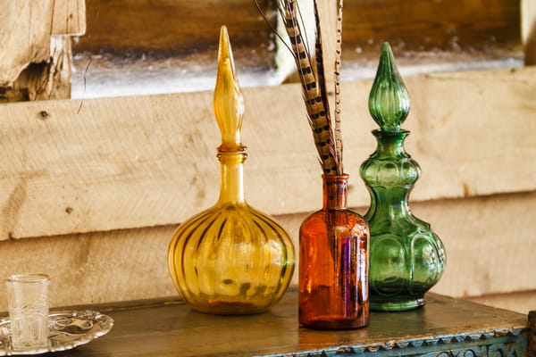 Coloured glass vases