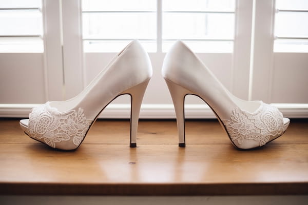 Wedding shoes with lace detail