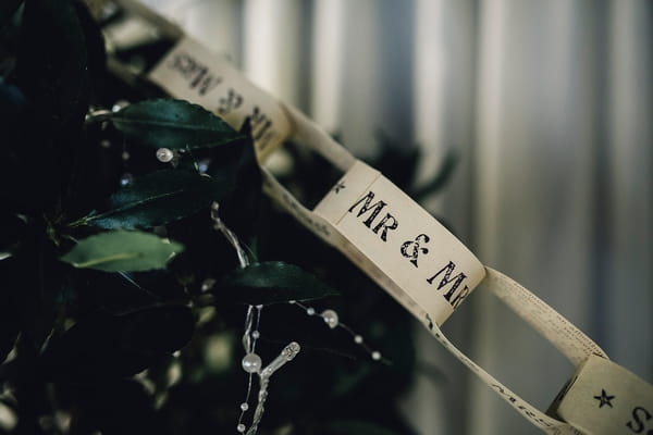 Mr and Mrs paper chains