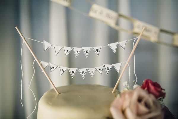 Bunting wedding cake topper