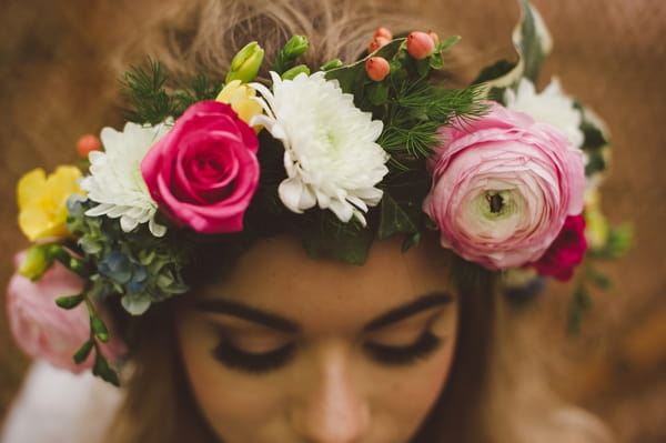 Boho bride's flower crown