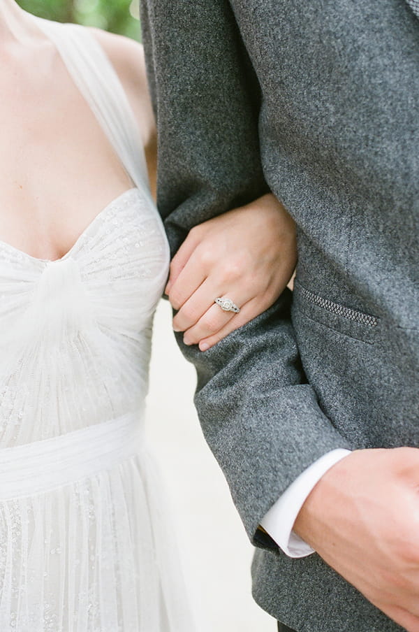 Bride and groom with linked arms