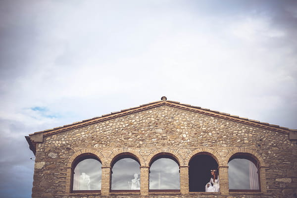 Bride in window