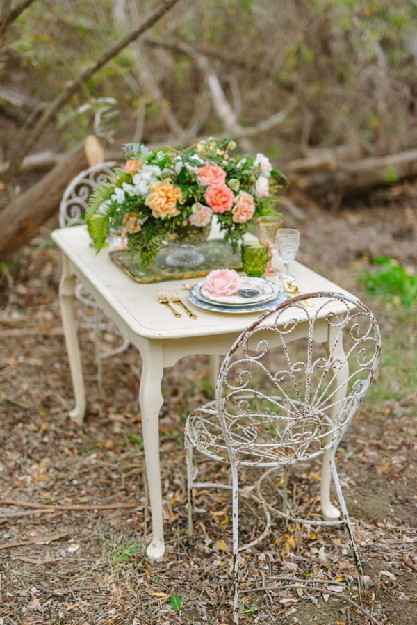 Small wedding table in woods