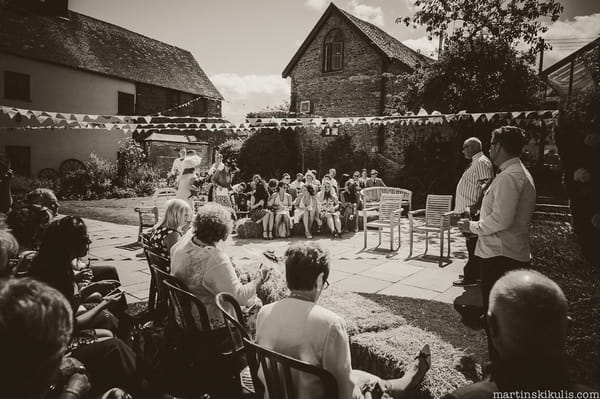 Outdoor wedding ceremony at Huntstile Organic Farm