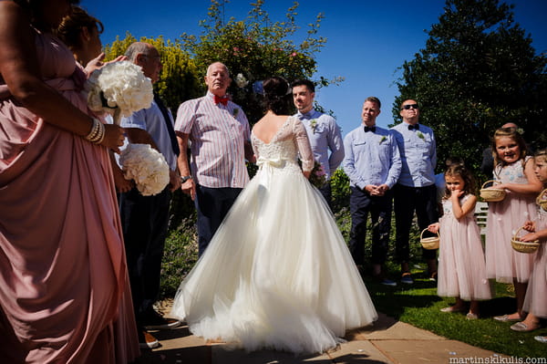 Outdoor wedding ceremony at Huntstile Organic Farm