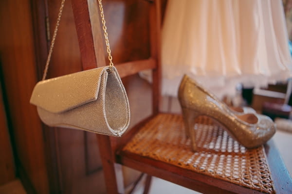 Handbag and wedding shoes