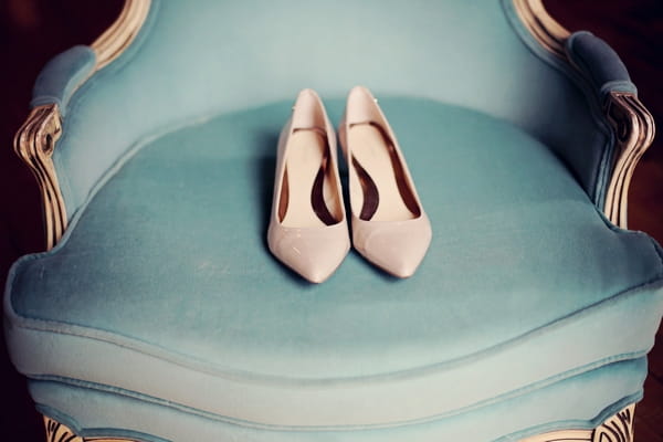 Bridal shoes on chair