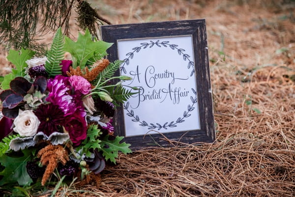 A Country Bridal Affair sign