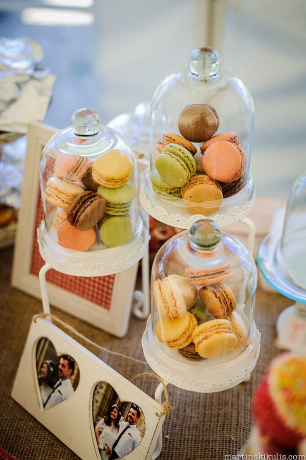 Macarons under cloche