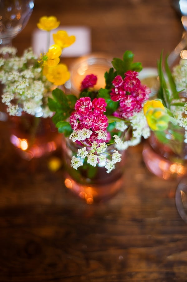 Small flowers on wedding table