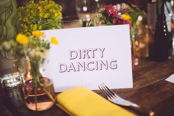 Dirty Dancing wedding table name