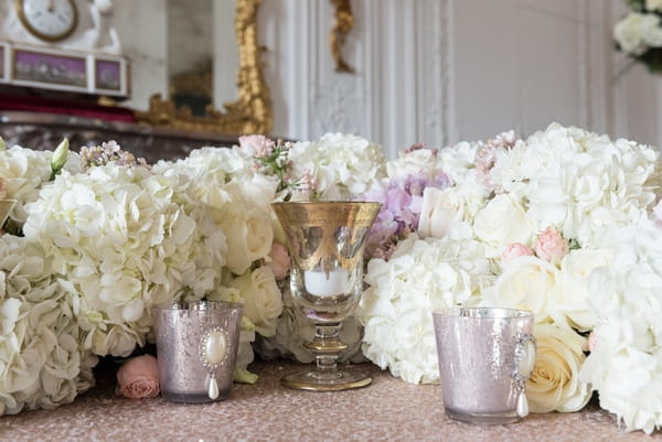 Pots of wedding flowers