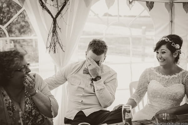 Groom embarrassed by wedding speech