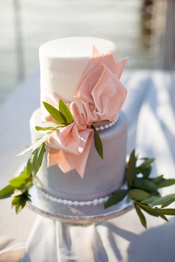 Wedding cake with bow