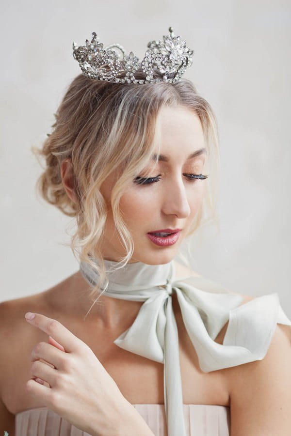 Ballerina bride with crown and scarf