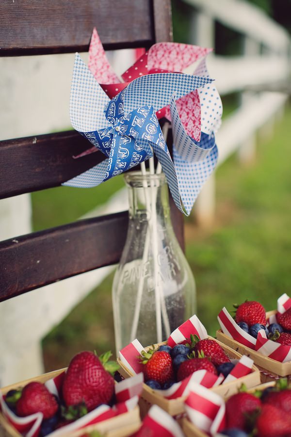 Vintage bottle with pinwheel