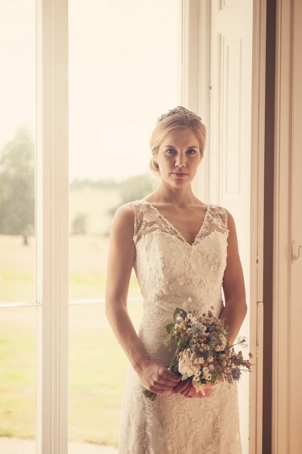 Bride holding bouquet