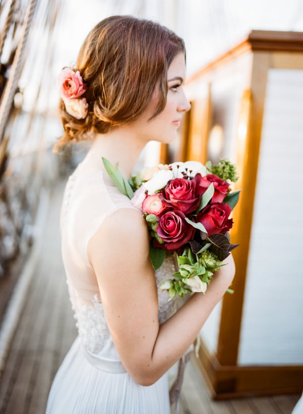 Bride holding bouquet