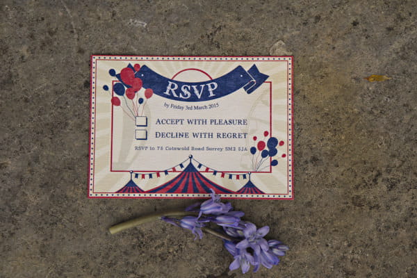 Carnival wedding RSVP