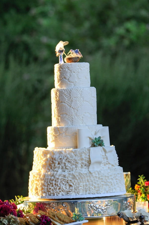White tiered wedding cake