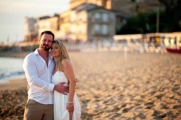 Couple on beach in Italy