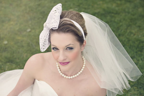 Bride with large bow in hair