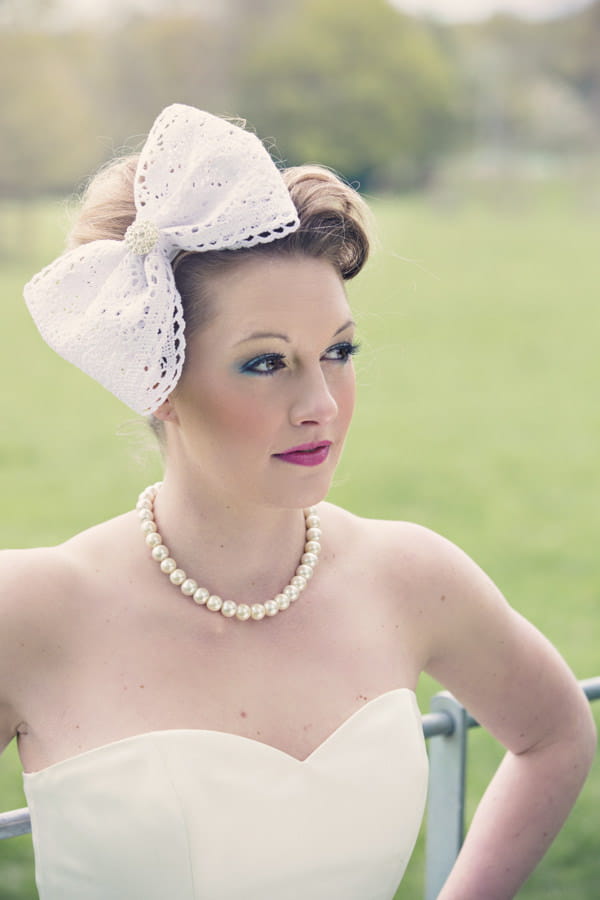 Bride with large bow in hair