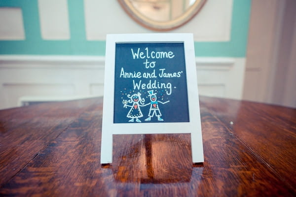 Chalkboard wedding welcome sign