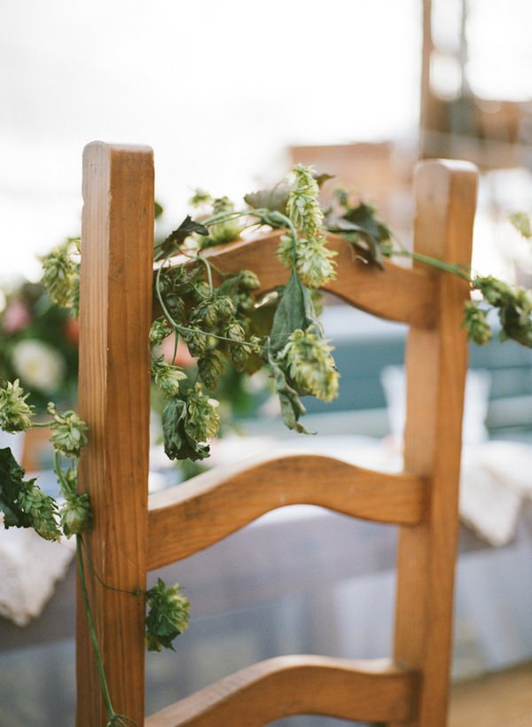 Flowers on back of chair