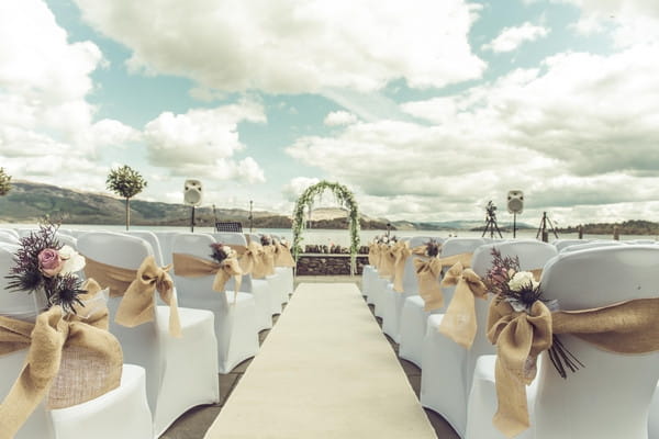 Wedding seating on banks of Loch Lomond