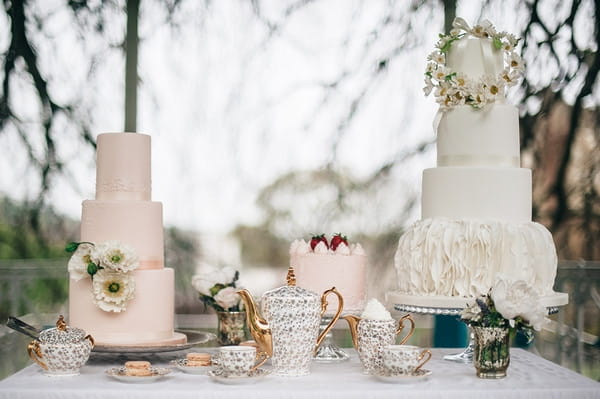 Wedding cakes and tea set