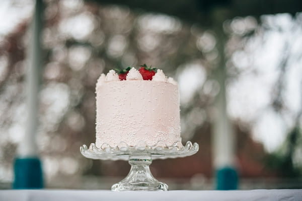 Small pink wedding cake