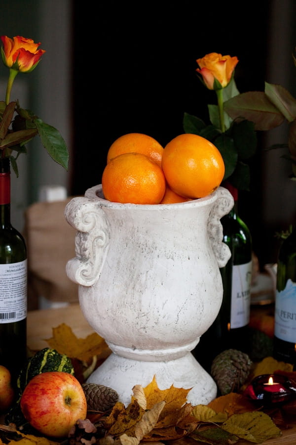 Vase of oranges