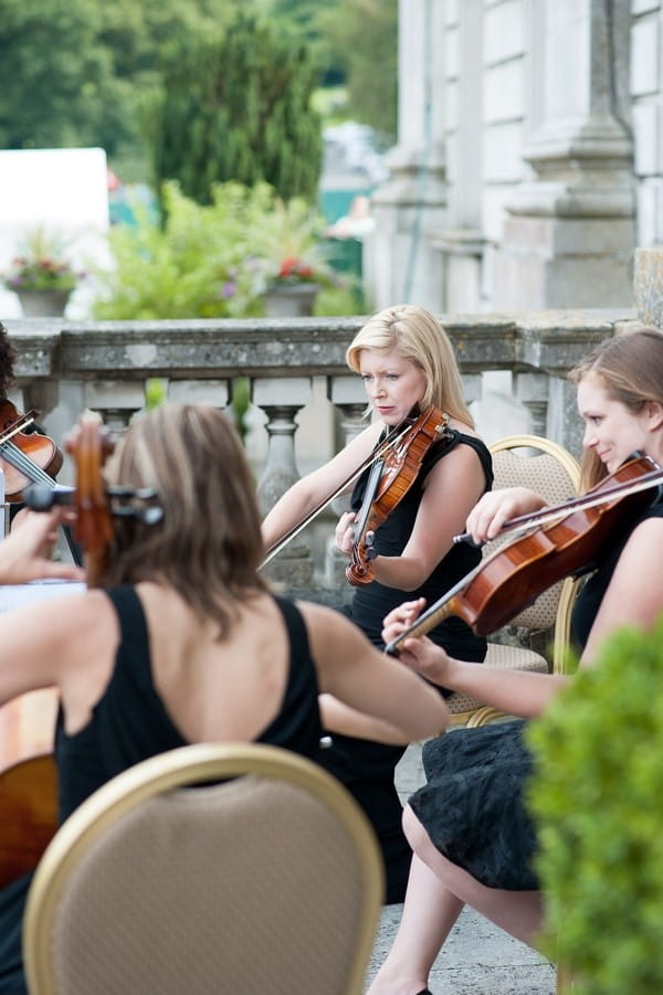 String quartet playing at wedding reception