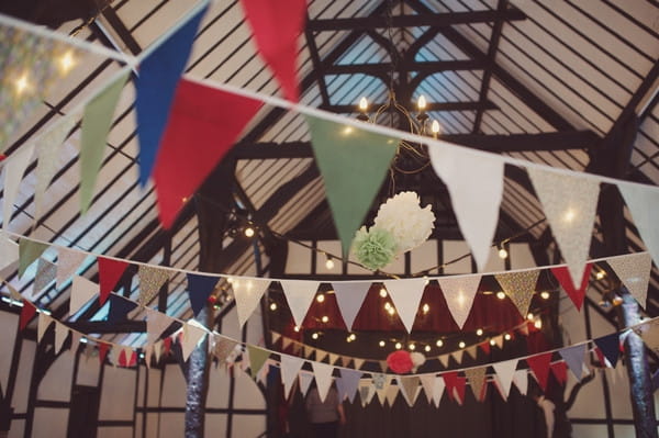 Bunting in village hall