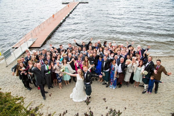 Wedding party on banks of Loch Lomond
