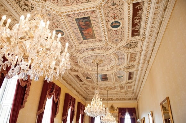 Elegant ceiling of Moor Park Mansion