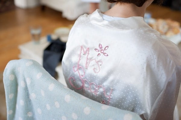 Personalised wedding dressing gown