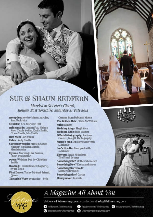 Back Cover of Lucid Style Personalised Wedding Magazine by LifetimesMAG